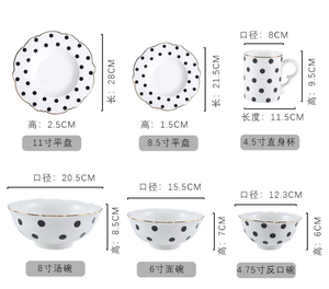 Service de table en grès à pois de luxe léger, cuisson à haute température, pour restaurant occidental, comprenant un plat à steak - Product Image 5