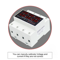 3P + N Din rail Voltmètre Ampèremètre réglable sur et sous tension limite de courant protection Monitor Six Digital Display