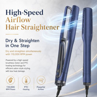 Multi Styler 2-en-1 Airstyler électrique Wet/Dry Airflow Hair Straightener Blow Dryer Compact BLDC Motor Fast Heating Temperature
