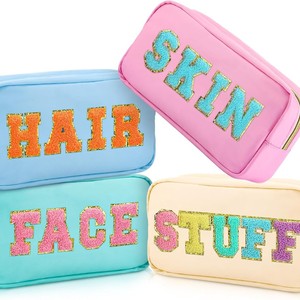 Ensemble de trousses à cosmétiques pour cheveux, peau et visage, fermeture à glissière, étui de rangement de voyage imperméable en Polyester pour filles, multifonctionnel - Product Image 5
