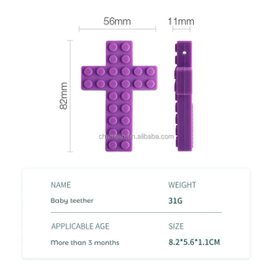 Bán buôn tùy chỉnh <span class=keywords><strong>Silicone</strong></span> mọc răng BPA free đầy màu sắc 100% cấp thực phẩm Chewable chéo bé <span class=keywords><strong>Teether</strong></span> đồ chơi - Product Image 2