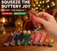 Jouet Squishy Noël Thème Festif 6 Modèles en PU à Remontée Lente Anti-Stress Kawaii Cadeau pour Enfants et Adultes