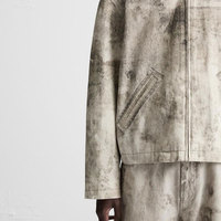 Blouson bombardier personnalisé de haute qualité avec fermeture éclair et camouflage surdimensionné pour hommes, veste en jean imprimée sur toile vintage