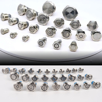 Bouton poussoir métallique ON/OFF avec connecteur et LED, 8mm/10mm/12mm/16mm/19mm/22mm/25mm/28mm/30mm, fabriqué en Chine