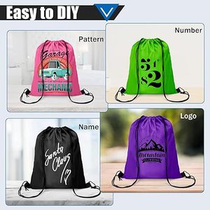 Sac à dos de sport en polyester de haute qualité avec cordon de serrage, sac de sport imperméable, logo personnalisé, sacs à cordon de serrage promotionnels pour la remise en forme - Product Image 4