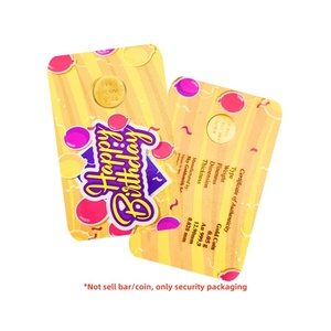Haute pureté or fin pièce blister carte confettis paquet holographique sécurité anniversaire bébé douche voeux porte-cadeau - Product Image 6
