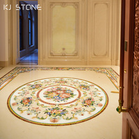 Carreaux de marbre naturel d'intérieur royal de jet d'eau de décoration de sol d'hôtel de villa de luxe