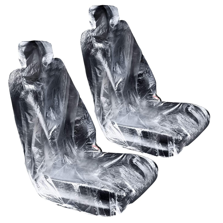 Одноразовые защитные аксессуары, прозрачные чехлы для автомобиля, водонепроницаемые чехлы, полностью передние Пластиковые чехлы для автомобильных сидений