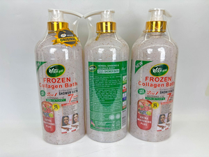 Gel Douche Exfoliant et Nourrissant Éclatant au Collagène Fraise & Pêche, Mousse Blanchissante pour le Visage et le Corps à la Niacinamide - Product Image 3