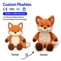 Boneka Rubah Super Lembut OEM, Mainan Plush untuk Dekorasi Sofa, Menggemaskan, Isi Kapas PP yang Dapat Dicuci, Mainan Pereda Stres