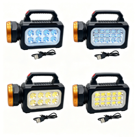 Lampe de poche multifonctionnelle portable, banque d'alimentation solaire extérieure transfrontalière, lampe torche puissante, lampe de travail COB