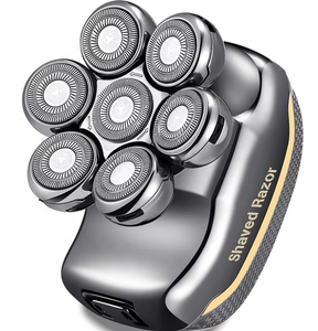 Rasoirs multifonctionnels 7D pour hommes chauves, rasoir électrique rechargeable USB 6 en 1 sans fil pour hommes, <span class=keywords><strong>tondeuse</strong></span> à <span class=keywords><strong>barbe</strong></span>, <span class=keywords><strong>nez</strong></span> et corps - Product Image 6