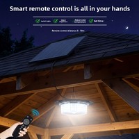 Lampes solaires pour grange OEM ODM, étanches IP65, lampes de jardin LED, lampe suspendue solaire en ABS avec télécommande intelligente