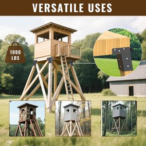 Abri de tir en acier 4x4 pour la chasse au cerf en extérieur, avec supports <span class=keywords><strong>d</strong></span>'<span class=keywords><strong>angle</strong></span> et <span class=keywords><strong>finition</strong></span> de cadre thermolaqué - Product Image 2