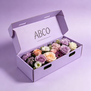 Scatola per Fiori Rettangolare Personalizzata, Riciclabile, Biodegradabile, Ecologica, con Laminazione Opaca, Rivestimento in Spugna, Cartone Grigio per Imballaggio e Spedizione - Product Image 3