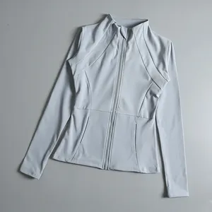 New Yoga Wear Ladies <b>Coat</b> Round High Elastic Loose Exercise Yoga Fitness <b>Long</b> Sleeve Stand-up Collar Yoga Tops - Product Image 4