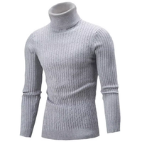 Pull à col roulé pour homme, style coréen, coupe slim, couleur unie, en laine/viscose, anti-boulochage, respirant, ODM