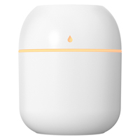 Humidificateur d'air silencieux miniature portable de grande capacité 220 ml, humidificateur d'air de bureau USB pour chambre à coucher avec lampe d'ambiance