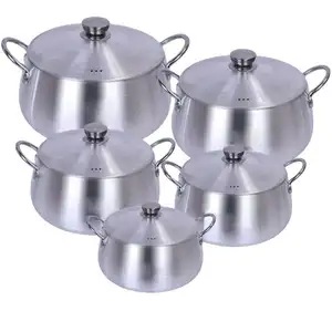 Ensemble de casseroles en aluminium Grande capacité Style indien Grande marmite Caldero Marmite en aluminium pour resuarant