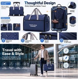 Sac de sport Oxford imperméable personnalisé avec compartiment à chaussures séparé (humide/sec) et poignée rayée pour voyage d'affaires - Product Image 4