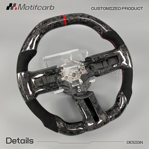 Volante de fibra de carbono forjado a medida para Ford Mustang Shelby GT GT500 Coupe Boss 302 S197 2005-2014 con empuñaduras de microfibra - Product Image 3