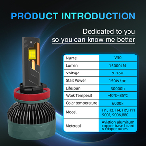 Sfida thương hiệu V30 150W 6000K công suất cao dẫn đèn pha với hộp tùy chỉnh, h4/H7/9005/9006 phổ phù hợp với xe đèn pha Sương Mù Ánh Sáng - Product Image 3