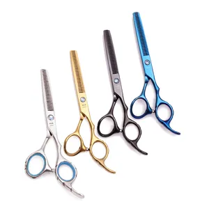 Double Side Teeth Thinning Scissors 5.5" 6.0" AQIABI Japanese Steel Hair Cutting Scissors Hair Scissors Barber Shears Pro A2001