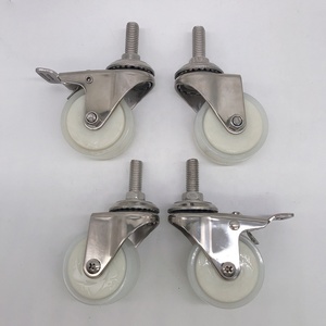 304 Stainless Steel <span class=keywords><strong>1</strong></span>.5 zoll <span class=keywords><strong>2</strong></span> zoll Small Threaded stem Universal Nylon <span class=keywords><strong>Wheel</strong></span> <span class=keywords><strong>Caster</strong></span> mit Brake - Product Image 2
