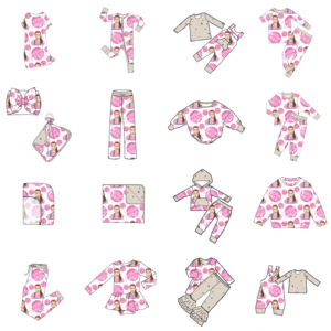 ملابس نوم للأطفال مصنوعة من الخيزران بطباعة لطيفة مخصصة، بيجامات للأطفال والرضع، ملابس نوم مخصصة للأطفال - Product Image 2