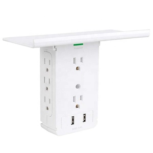 Socket 8 Port Surge Protector Wall Outlet Plug with Socket Nema 5-15P&5-15R Standard Grounding White Box 15 100% COPPER WIRE 125