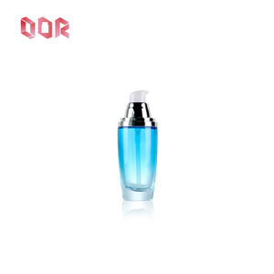 Luxury Skincare <b>Glass</b> Packaging Blue Transparent Bottle Customized Cosmetics Set Cosmetics <b>Container</b> Empty With Screw Cap - Product Image 4