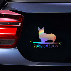 Corgi-pegatina de vinilo para ventana de <span class=keywords><strong>coche</strong></span>, pegatina láser para decoración de parachoques de cachorro y <span class=keywords><strong>perro</strong></span>, regalo, calcomanías troqueladas para ventana y portátil de vidrio - Product Image 4