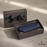 Boîtes en carton mat avec fermeture nœud papillon pour cravates – Coffret de présentation de luxe pour la Fête des Pères – Emballage pour vêtements masculins et accessoires de cou – Personnalisation de marque