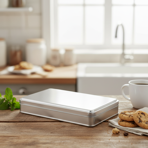 Kontensan Rectangle Tin Can <b>Cookie</b> <b>Box</b> 1 Lt 140x240mm X H36mm Model L260 Turkey - Product Image 3