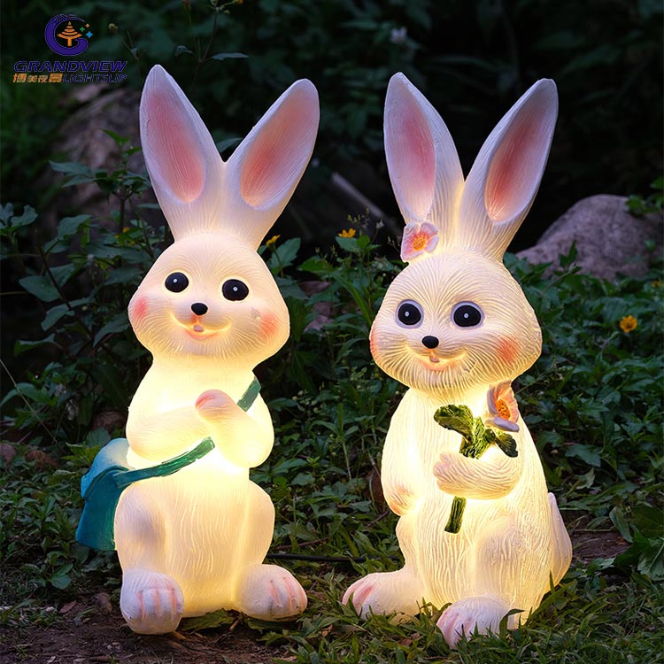 Resin Rabbit Decoration, Kawaii Epoxy Resin Luminous Mini, Cartoon Rabbit Miniature, Figurines Landscape Home Decoration, Decor Accessories