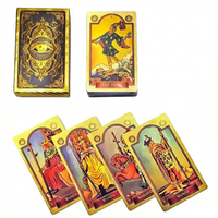 Laser Fortune – Jeu de cartes de tarot personnalisable en forme rectangulaire pour débutants, avec feuille d'or, pour usage familial, intermédiaires et experts