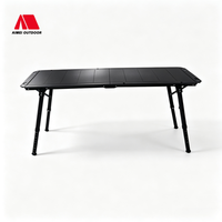 Table de camping tactique pliable 5 unités, réglable en hauteur, en aluminium léger, pour l'extérieur, et chaise de camping pliable