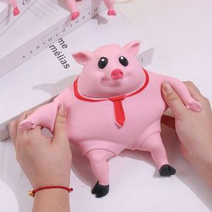 Jouet anti-stress en forme de cochon rose mignon en TPR, jouet sensoriel extensible pour la décompression - Product Image 4