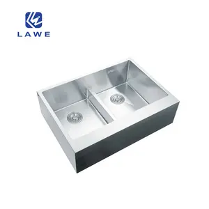 Double Bowl Large Capacity Round Corner X shaped Line lawe kitchen sink Smart Kitchen Sink