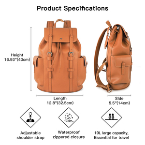 NOVOTE grande capacità in microfibra in <span class=keywords><strong>pelle</strong></span> <span class=keywords><strong>zaino</strong></span> personalizzato con coulisse Vintage superficie luminosa impermeabile antifurto - Product Image 5