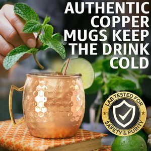 Tazze Moscow Mule Personalizzate, Bicchieri in Rame con Rivestimento in Acciaio Inox 304 per Vino, Birra, Bevande Fredde, Bar e Feste - Product Image 5