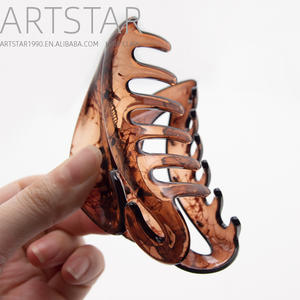 Pinza de Pelo Grande de Plástico Marrón con Forma de Flor, Pinza de Pelo Tipo Cangrejo, Accesorios Baratos al por Mayor, Artstar para Mujeres Jóvenes - Product Image 4