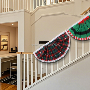 Mỹ Trong Nhà Ngoài Trời Vui Vẻ Giáng Sinh Pleated Fan Cờ Với Màu Đỏ Và Màu Xanh Lá Cây Lưới <span class=keywords><strong>Nutcracker</strong></span> Cho Lễ hội Trang Trí - Product Image 6