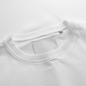 T-shirt blanc uni à coupe décontractée 100% coton biologique T-shirt original blanc T-shirt en jersey surdimensionné T-shirts - Product Image 1