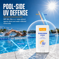 Sunscreen Stick SPF 50 untuk Kulit Berminyak, dengan Zinc, Perlindungan UV Organik, Tahan Air, Alami, Label Pribadi, untuk Berenang
