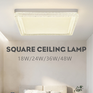 Lámpara de techo Led redonda acrílica de cristal elegante cuadrada decorativa moderna para el hogar, lámpara de dormitorio, candelabro decorativo - Product Image 2