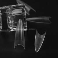 Faux ongles à presser en gel transparent, pré-encrés, pour extension, avec ligne de positionnement