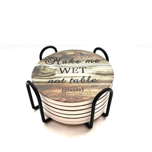 Sous-verre en céramique hexagonal rond <span class=keywords><strong>isolant</strong></span> thermiquement, tapis de tasse carré, sous-verre vierge en céramique pour sublimation, personnalisation du design - Product Image 3