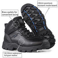 Bottes tactiques en cuir de vache pour hommes, imperméables avec semelle en caoutchouc pour la randonnée en plein air