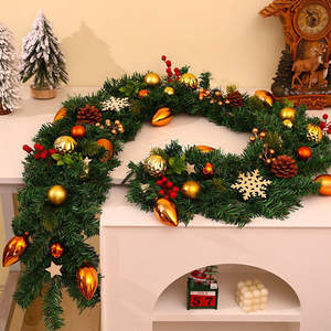 <span class=keywords><strong>Guirnalda</strong></span> de Navidad de 1.8m con Lentejuelas Brillantes, Decoración Festiva Reutilizable para Árbol de Navidad, Chimenea, Escaleras y Fiestas Navideñas - Product Image 4